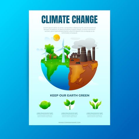 Gradient climate change flyers | Free Vector #Freepik #freevector #climate-change #flat-poster #vertical-poster #climate Vector Gradient, Change Picture, Poster Drawing, Climate Action, Drawing Tutorial Easy, Cause And Effect, Resin Diy, Poster Making, Glasgow