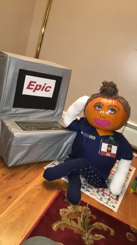 Pumpkin Decorating Hospital Theme, Nurse Themed Pumpkins, Pumpkin Decorating Ideas For Doctors Office, Surgical Pumpkin Decorating, Pumpkin Medical Decorating, Urology Pumpkin Decorating, Pumpkin Carving Ideas Hospital, Hospital Pumpkin Decorating Contest, Gymnastics Pumpkin Painting Ideas