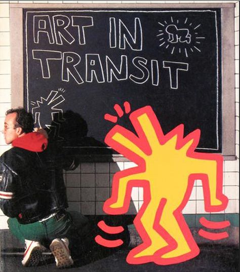 #haring #keithharing #art #subway #80's Keith Haring Art, New York City Subway, Haring Art, Desain Editorial, Chalk Drawings, Keith Haring, Funky Art, Cool Posters, Graphic Design Posters