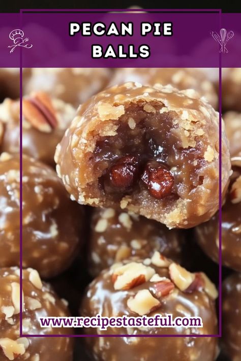 Deliciously nutty and sweet, these Pecan Pie Balls are the perfect bite-sized treat for any occasion. With a buttery, soft texture and a delightful coating of powdered sugar, they combine the flavors of classic pecan pie in a cookie form that your family will love. Pecan Pie Bites Easy, Pecan Balls Recipe, Pie Balls, Pecan Pie Balls, Pecan Desserts Recipes, Pecan Balls, Pecan Pie Bites, Classic Pecan Pie, Pecan Pie Cookies