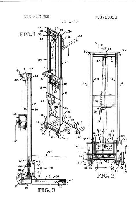 US3876039A - Mechanical lift truck - Google Patents Incline Press, Diy Gym Equipment, Machining Metal Projects, Lifting Devices, Diy Gym, Elevator Design, Metal Fabrication Tools, Exercise Machine, Fabrication Tools