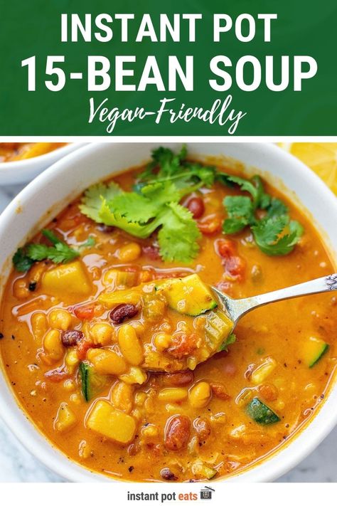 15 Bean Soup Instant Pot Vegan, Vegan 15 Bean Soup, Insta Pot Bean Soup, Insta Pot Vegetarian, 15 Bean Soup Recipes, 10 Bean Soup Recipe, 15 Bean Soup Instant Pot, Instant Pot 15 Bean Soup, Bean Soup Instant Pot