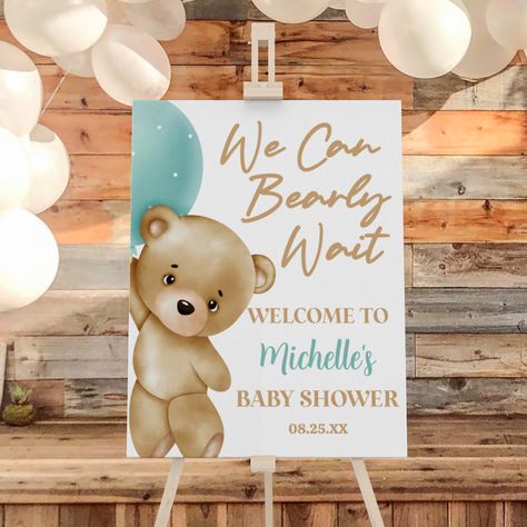 Décoration Baby Shower, Navy Baby Showers, Baby Shower Garcon, Gender Neutral Decor, Bear Baby Shower Theme, We Can Bearly Wait, Bearly Wait, Teddy Bear Baby Shower, Bear Theme