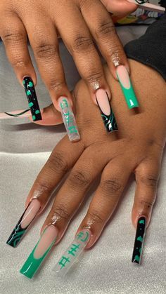 Birthday Nails Square Medium, Dope Nail Designs Square, Birthday Nails Gel, Birthday Nails Square, Exotic Birthday Nails, Nail Designs Square, Nails Square Medium, Long Acrylic Nail Designs, Gel Nails Diy