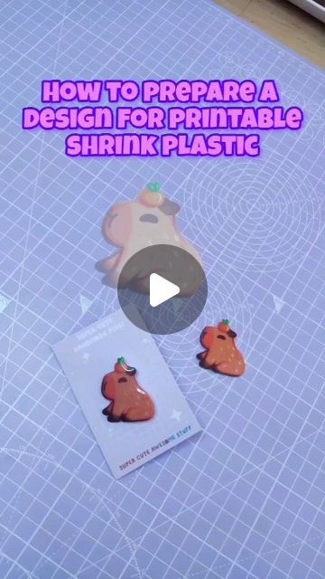 Super Cute Awesome Stuff | Art on Instagram: "Some shrink plastic printing tips! This is how I prepare my designs for printing into printable shrink plastic!  #shrinkplastic #shrinkydinks #tutorial #artprocess #artistalley #pinstagram #crafts #artvideo #designtips #capybara #capybaras" Shrink Plastic Printable, Shrink Plastic Tutorial, Shrink Paper Ideas, Designs For Printing, Shrinky Dink Crafts, Shrink Paper, Shrinky Dink, Vbs Crafts, Artist Alley