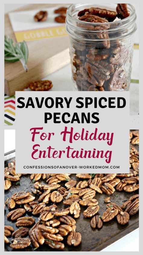 Spiced Pecans Savory, Savory Roasted Pecans Recipe, Spiced Pecans Recipe, Roasted Pecans Recipe, Seasoned Nuts, Xmas Desserts, Spiced Pecans, Roasted Pecans, Pecan Nuts