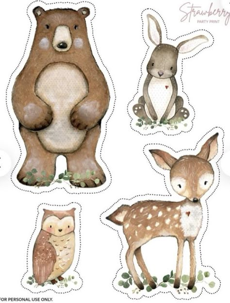 Woodland Free Printables Forest Animals, Forest Animals Preschool, Forest Animals Illustration, Woodland Birthday Party, Woodland Bear, Woodland Birthday, Shower Bebe, Safari Baby Shower, Woodland Party