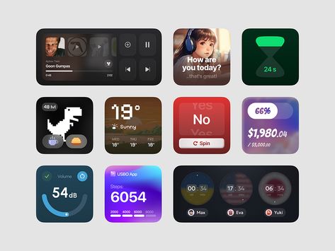 iOS Widgets Collection ui mobile design Widget Design Ideas, Learn Ux Design, Ios Widgets, Ux Design Principles, Card Ui, Ios Ui, App Interface Design, Widget Design, Beautiful Websites