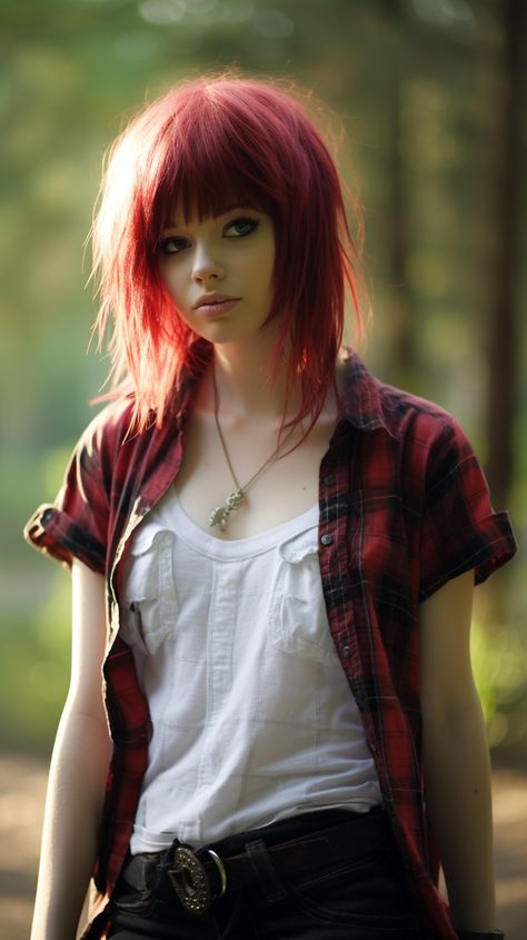 Layered Emo Hair, Emo Hair Ideas, Long Choppy Hair, Angled Hair, Emo Hairstyles, Rocker Hair, Bold Hair Color, Hair Inspiration Long, Hairstyles For Girls