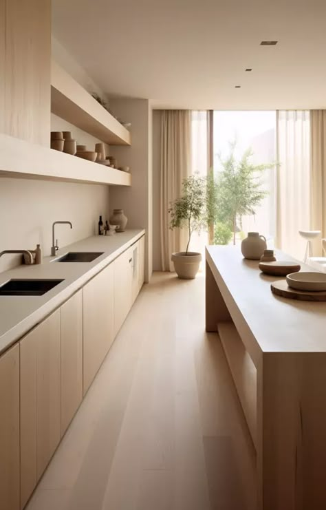 Minimalist Style Kitchen Design, Japandi Hardwood Floor, Minimalistic Modern Kitchen, Kitchen Interior Japandi, Japandi Style Kitchen Design, Japandi Modern Kitchen, Japandi Apartment Kitchen, Kitchen Ideas Japandi, Kitchen Japandi Style