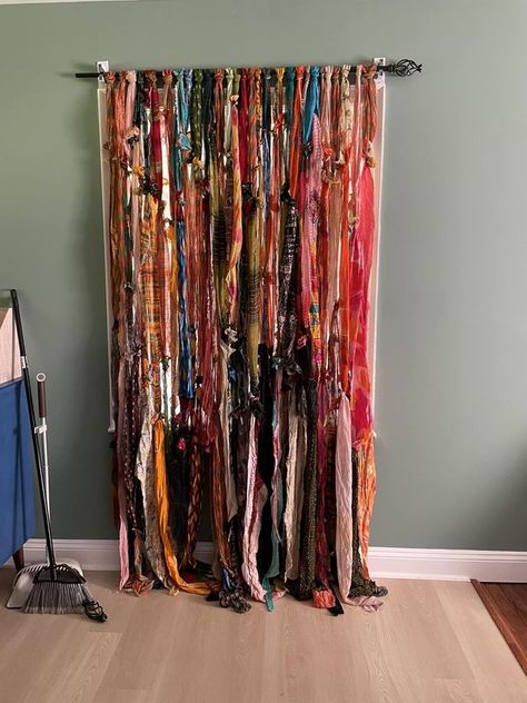 Rh Curtains, Rag Curtains, Repurposed Decor, Diy Textiles, Diy Window, Old Clothes, Diy Curtains, Summer 24, Art Classroom