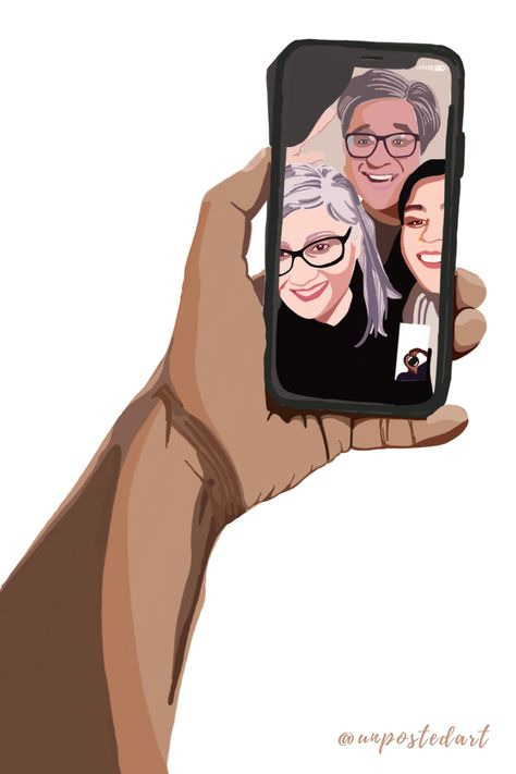 Picture of a video call with family Facetime Drawing, Call Illustration, Thank You Video, Video Call, Illustration Artwork, Ring Ring, Art Illustration, Printmaking, Art Ideas