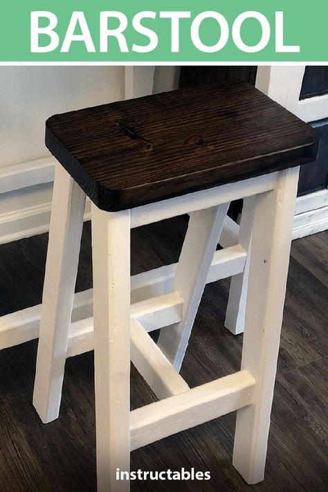 Diy Bar Stool, Diy Bar Stools, Farmhouse Bar Stools, Diy Stool, Wooden Bar Stools, Diy Bar, Wood Bar Stools, Woodworking Carpentry, Wood Stool