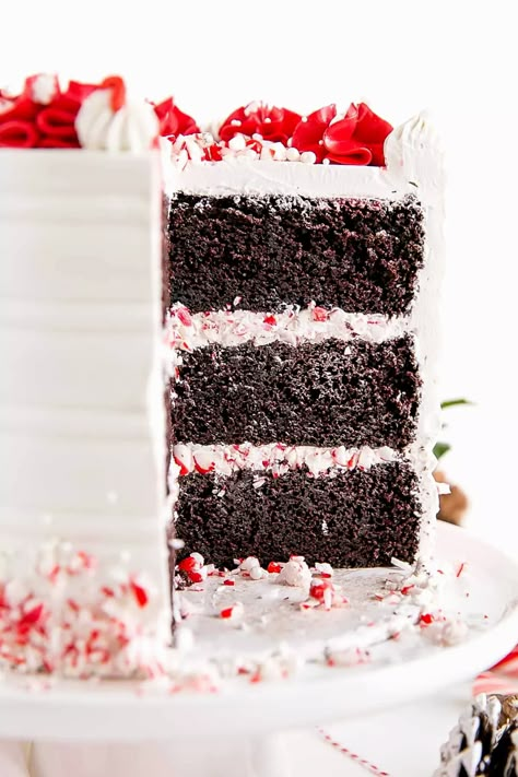 Pepermint Cake, Peppermint Frosting, Chocolate Peppermint Cake, Mint Chocolate Cake, Peppermint Cake, Nursing Cake, Mint Cake, Torte Cupcake, Christmas Cake Recipes