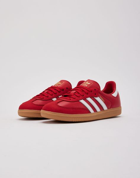 Adidas Shoes Originals, Adidas Samba Og, Womens Adidas, Adidas Shoes Women, International Style, Aesthetic Shoes, Red Sneakers, Red Adidas, Boy Shoes