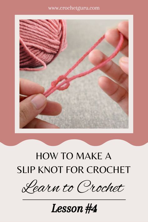 Learn how to make a slip knot for crochet with my easy-to-follow tutorial! Whether you're a beginner or a seasoned crocheter, my step-by-step guide will help you create the perfect slip knot every time. Impress your friends and family with your newfound crochet skills and create beautiful handmade pieces. #CrochetSlipKnotTutorial #learncrochet #crochetforbeginners #crochetslipknot Crochet Slip Knot How To Make, How To Make A Slip Knot Crochet, Slip Knot Crochet, Slip Stitch Crochet, Slip Knot, Knots Tutorial, Basic Stitches, Yarn Craft, Crochet Lessons