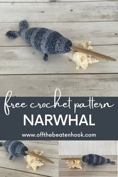 Free Crochet Narwhal Pattern, Realistic Amigurumi Free Pattern, Narwal Crochet Pattern Free, Walrus Crochet Pattern Free, Narwhal Crochet Pattern Free, Crochet Orca Free Pattern, Nessie Crochet Free Pattern, Narwhal Crochet Pattern, Narwhal Crochet