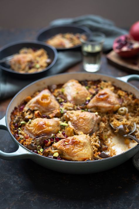 Easy Moroccan chicken & rice with aubergine recipe Chicken Aubergine Recipes, Chicken And Aubergine Recipes, Moroccan Chicken And Rice, Braised Leeks, Aubergine Recipe, Moroccan Chicken, Winter Comfort Food, One Pot Dinner, Supper Recipes