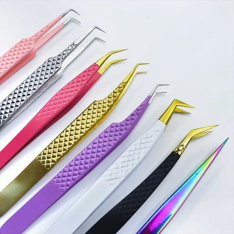 Eyelash Extensions Aesthetic, Extensions Aesthetic, Best Tweezers, Lash Supplies, Lash Tweezers, Lash Extension Supplies, Acrylic Tips, Volume Lash Extensions, Lash Lifting