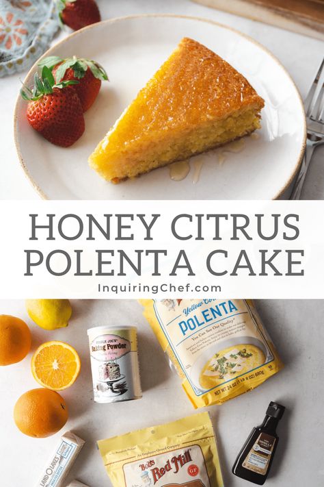 Orange Polenta Cake Recipe, Polenta Cakes Sweet, Polenta Dessert Recipes, Polenta Cakes Savory, Sweet Polenta Recipes, Polenta Cake Recipes, Polenta Desserts, Polenta Recipes Easy, Cardamom Recipes