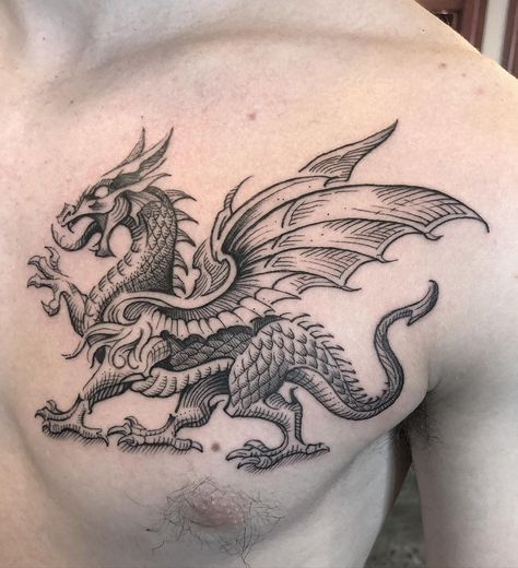 Dragon Engraving, Body Electric Tattoo, Hare Tattoo, Dragon Tattoo Chest, Horrible Tattoos, Master Tattoo, Realistic Dragon, Dragon Tattoo Art, Favorite Tattoos