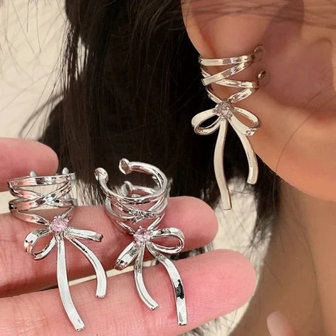 Just found this amazing item on AliExpress. Check it out! $1.39 | New Elegant Aesthetics Bow knot Clip Earring Women Non-Piercing Ear Clips Ballet Ribbon Style Ear Cuff Fashion Earrings Jewelry Butterfly Ear Cuff, Ear Cuff Earrings, Ear Clips, Fake Piercing, Ballet Fashion, Ear Cuff Earings, Ring Pendant Necklace, Earring Sale, Pink Butterfly