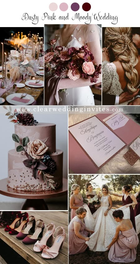 Top 6 Wedding Themes to Match with Dusty Pink Wedding Color – Clear Wedding Invites Dark Peach Wedding Theme, Pink Wedding Dress Indian, Romance Theme Wedding, Brown Pink And Gold Wedding, Dusty Rose Charcoal Gray Wedding, Dusty Pink Fall Wedding, Dusky Pink Wedding, Dusty Rose Wedding Party, Brown And Pink Wedding