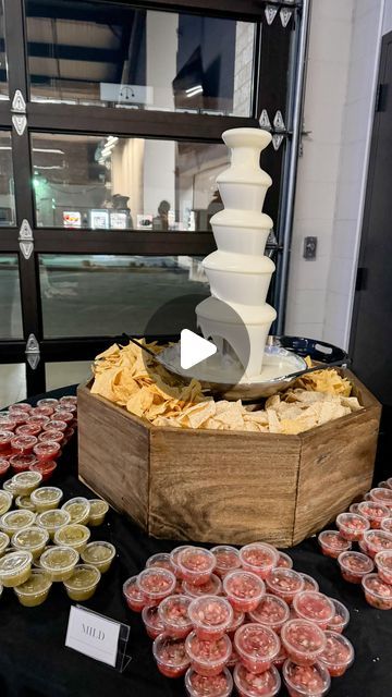 Butter KC | Kansas City Catering on Instagram: "✨Becker Wedding ✨  Insert some cheesy quote about queso 😂  #foody #queso #quesofountain #kcbride #kansascitymo #kansascitycatering #foodie #kcwedding #weddingfood #catering #kccatering #kccatering" Wedding Queso Fountain, Queso Fountain Wedding, Nacho Cheese Fountain, Queso Bar, Queso Fountain, Cheese Fountain, Wedding Catering Ideas, Catering Display, Cocktail Hour Wedding