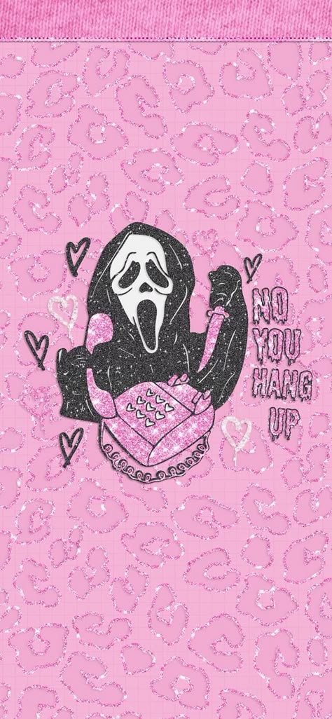 Girly Ghostface Wallpaper, Ghostface Cute Wallpaper, Ghost Face Pink Wallpaper, Pink Ghost Face Wallpaper Aesthetic, Scream Wallpapers Aesthetic Pink, Pink Funny Wallpaper, No You Hang Up Scream Wallpaper, Cute Ghost Face Wallpaper, Scream Wallpapers Iphone Pink