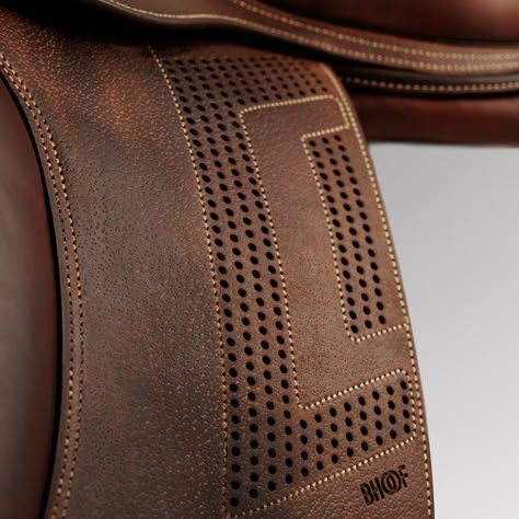 Bhoof’s saddles by Renaissance are crafted in high-quality calfskin and long-tanned printed leather from Italy. These lightweight, high-performance saddles are developed in collaboration with Renaissance. Both saddles feature a novel design that includes flaps and holes to minimize the weight. Weight: 5700 grams. #Bhoof #PederFredricson #showjumping Saddle Design, Leather Car Seats, Bag Details, Saddle Leather, Textiles Fashion, Quiet Luxury, Leather Work, Printed Leather, A Novel