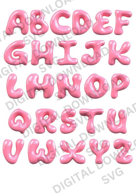 Delightful bubble fonts in pink for use in designs, logos, and other creative#bubblefont #funwithfonts #creativelettering #typographylove #fontobsessed Pink Bubble Letters, Bubble Fonts Alphabet Graffiti, Bubble Words, Y2k Fonts, Bubble Writing, Cute Fonts Alphabet, Pink Typography, Bubble Letter Fonts, Bubble Font