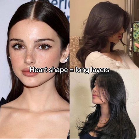 haircut, face shapes, oval face, round face, diamond face, heart face, square face, wispy bangs, wolf cut, long layers, hush cut, long hair, hair for every face shape Haircuts For Certain Face Shapes, Hair Inspo For Heart Shaped Face, Round Vs Oval Face Shape, Round Face Best Haircut, Haïr Style For Heart Face, Cute Hairstyles For Oval Face Shape, Haircuts For Women With Square Faces, Crescent Bangs Heart Shaped Face, Wispy Bangs Diamond Face