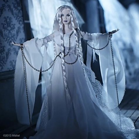 Enjoy this scary-sweet night, dolls. Happy Halloween! Ghost Barbie. Scary Barbie, Halloween Barbie, Oc Dress, Vampire Costumes, Witch Costumes, Barbie Halloween, Barbie Collector Dolls, Doll Aesthetic, Sweet Night