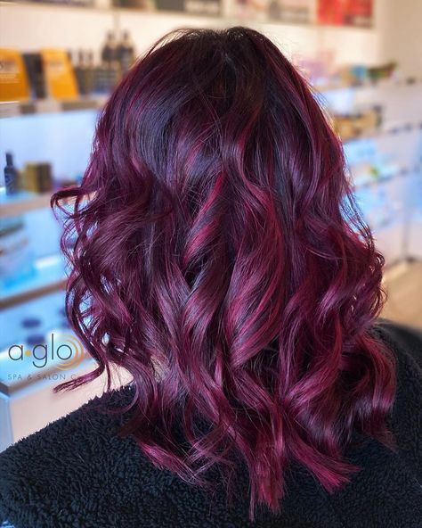 Dark Red And Dark Purple Hair, Dark Red With Purple Highlights, Dark Red Violet Brown Hair, Dark Brown With Dark Purple, Dark Redish Purpleish Hair, Dark Red Hair Color, Dark Red Hair, Red Hair Color, Color Ideas