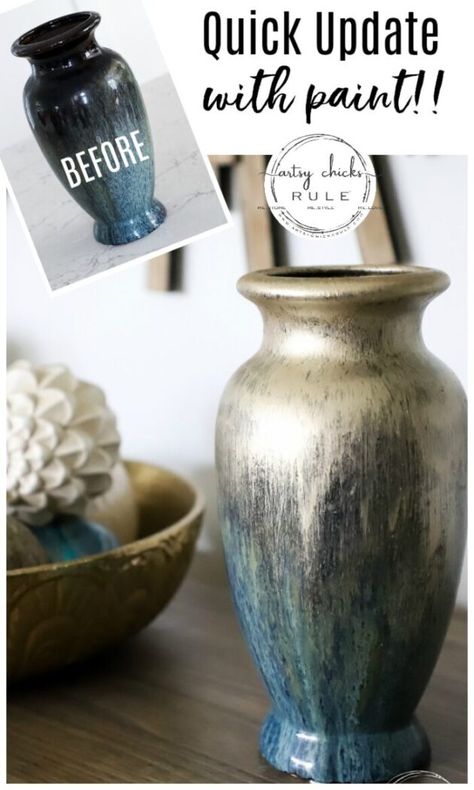 Ceramic Vases Diy, Diy Painted Vases, Outside Fall Decor, Vase Diy, Painted Glass Vases, Big Vases, Diy Ombre, Decor Vase, Painted Vase