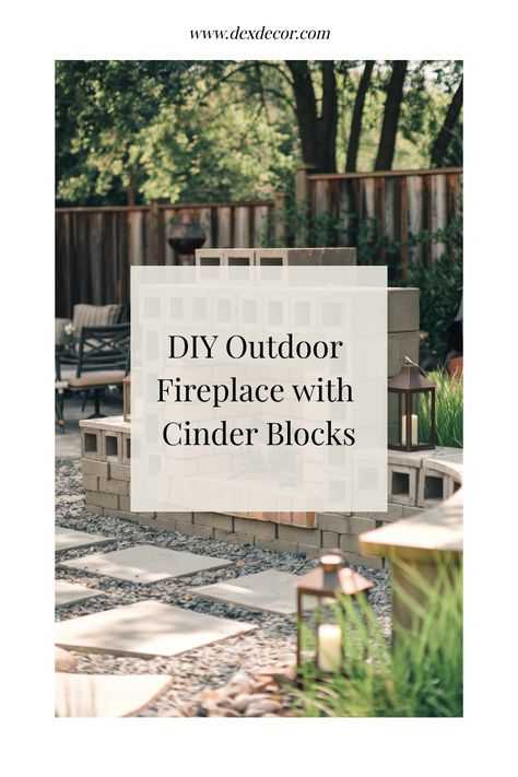 DIY outdoor fireplace made from cinder blocks in a garden setting, surrounded by lanterns. Build An Outdoor Fireplace, Kitchen Flooring Trends, Kitchen Tile Inspiration, Ensuite Bathroom Designs, Industrial Chic Kitchen, Rustic Industrial Kitchen, Compact Kitchen Design, Modern Bedroom Colors, Diy Outdoor Fireplace