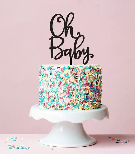 Cake Sayings, Baby Shower Cake Sayings, Baby Shower Cakes Neutral, Baby Shower Cake Decorations, Oh Baby Cake Topper, Ideas For Baby Shower, Cake Quotes, Sprinkle Shower, Baby Shower Cakes For Boys