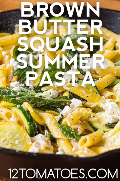 Squash And Pasta Recipes, Yellow Squash Pasta, Squash Pasta Recipes, Summer Squash Pasta, Squash Pasta Recipe, Pasta Casseroles, 12 Tomatoes Recipes, Tomatoes Recipes, Squash Pasta