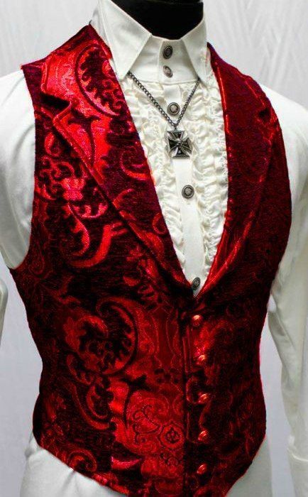 Fashion Empire, Formal Vest, Red Suit, Fashion Suits For Men, Steampunk Clothing, Wedding Suits Men, Mens Fashion Suits, Gentleman Style, Steampunk Fashion