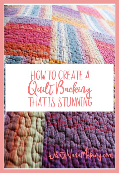 QUILT BACKING FOR SPECTACULAR QUILTS! Quilt Backing Ideas, Quilt Back Ideas, Basic Quilting, Backing Ideas, Backing A Quilt, Bargello Quilt, Quilt Backs, Basic Quilt, Quilt Backing