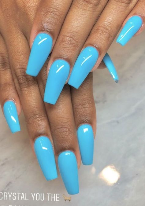 Follow ✨. @trυυвeaυтyѕ for more ρoρρin pins❕ Five Shades Of Blue Nails, Cyan Blue Nails, Cyan Nails, North Carolina Blue Nails, Rolay Blue Acrylic Nails, Grabber Blue Nails, Crip Blue Nails Acrylic, Bright Blue Nails, Nails After Acrylics