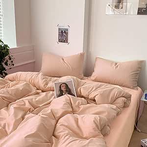 Nanko Peach Coral Queen Size Comforter Set 3 Pcs, Soft Microfiber Down Alternative Quilted Duvet Insert, Modern Farmhouse Neutral Spring Bedding Sets Bed in a Bag for Women Men Teen, 90 x 90 inch Spring Bedding Sets, Spring Bedding, Queen Size Comforter Sets, Queen Size Comforter, Quilted Duvet, Bed In A Bag, Comforter Set, Duvet Insert, Bedroom Inspo