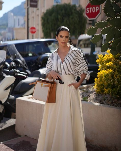 Lauren in Monaco London & Paris (@the.la.way) • Instagram photos and videos The La Way Lauren Instagram, Spring Outfits Paris, Paris Style Outfits, Style White Skirt, White Midi Skirt Outfit, Modest Dress Outfits, Monaco Outfit, Ladylike Outfits, Modest Classy