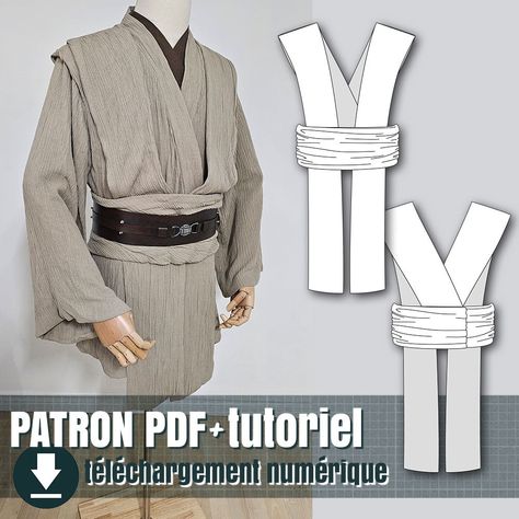 If you are creating a Jedi costume a little different from the classic style , I offer the option of the tabard pattern alone, to create a different tunic underneath.  This model is simple; easy to assemble and easy to transfer as needed. Perfect for your personalized Jedi costume.  🤓 This pattern is for Jedi tabard only  💜 Also available: THE FULL JEDI COSTUME PATTERN  This set have 1 element:   	The tabard pattern (attached to the fabric belt)          Available sizes:  This model is available in 6 sizes: X-Small to 2X-Large (adult - unisex)  see the size guide for more information        Suggestion of materials:  To do this, I recommend using cotton or linen(more information in the instructions)  Procedure to follow including:   	complete assembly instruction, with photos 	information Jedi Sewing Pattern, Easy Jedi Costume, Tabard Pattern Free, Star Wars Civilian Clothes, Star Wars Jedi Art, Jedi Costume Diy, Jedi Robe Pattern, Tabard Pattern, Jedi Robes