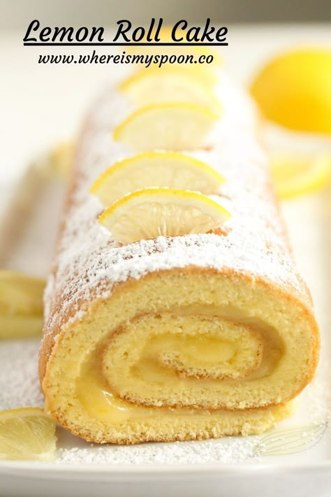 Lemon Rolls Recipe, Lemon Curd Cake Recipe, Lemon Cake Roll Recipe, Lemon Roll Cake Recipe, Lemon Roll Cake, Lemon Cake Roll, Sunday Desserts, Lemon Roll, Jelly Rolls Recipe