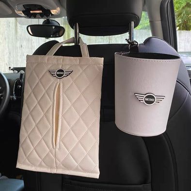 Mini Countryman Accessories, White Mini Cooper, Blue Mini Cooper, Hanging Trash Can, Mini Cooper Accessories, Pink Car Accessories, Mini Jeep, Cooper Car, Bmw Mini Cooper