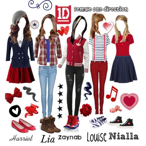 one direction girl version | One Direction: girl version - Polyvore One Direction Costume, One Direction Costume Ideas, Outfits Inspired By One Direction, One Direction Inspired Outfits, One Direction Crop Tops, One Directiom, 1d Fanart, One Direction In Onesies, One Direction Fashion