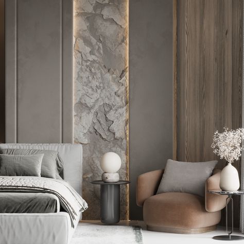 MODERN MASTERBEDROOM on Behance Greek Style Bedroom Interior Design, White Marble Bedroom Ideas, Modern Contemporary Bedroom Luxury, Luxurious Bedrooms Master Modern, Luxurious Bedrooms Master, Marble Bedroom, Wallpaper Design For Bedroom, Fall Living Room Decor, Korat