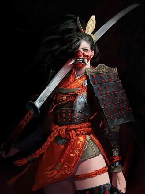 Cool Illustrations by Hongho Kang - Imgur Dongho Kang, Guerriero Samurai, Ronin Samurai, Female Samurai, Modele Fitness, Samurai Artwork, Samurai Art, Art Japonais, Fantasy Warrior