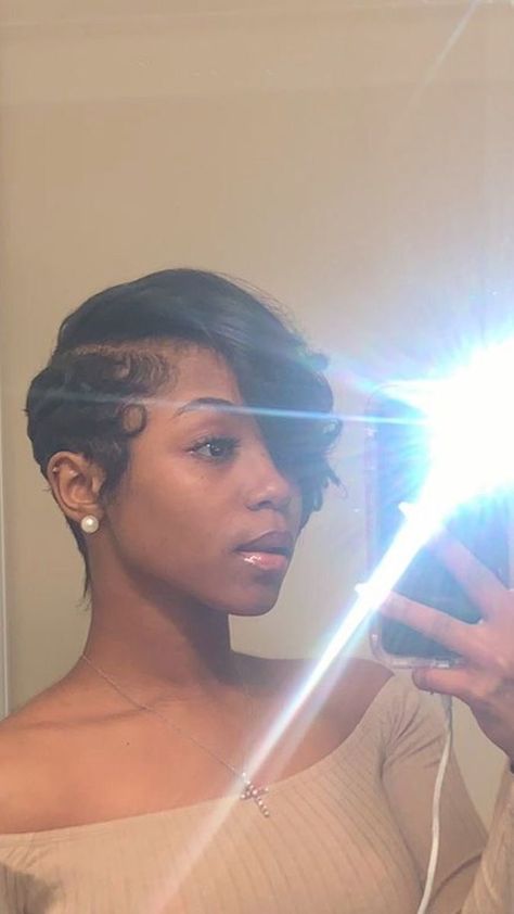 Finger Waves Short Hair Pixie Cuts, Short Hair Pixie Cuts Black Women, Finger Waves Short Hair, Short Weave Hairstyles, Black Women Short Hairstyles, Black Hair Short Cuts, Natural Hair Short Cuts, Short Hair Black, Short Hair Pixie Cuts